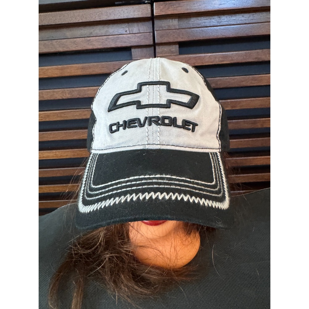 Chevrolet Hat Cap Gray & Black Adjustable Back GM Official‎ Licensed